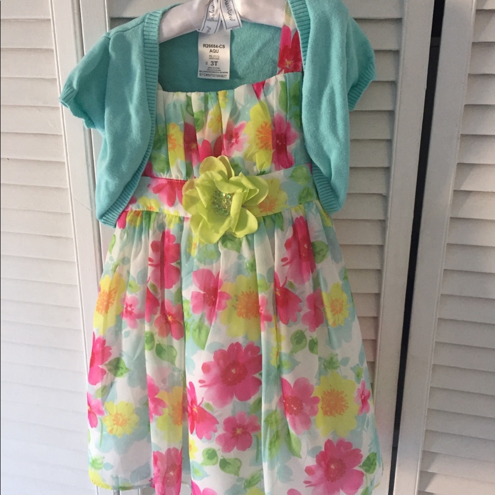 Bonnie Jean Bright floral dress